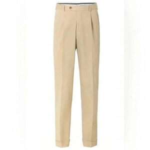 Hiltl designer work khaki straight fit stylish classic stretch dress pants 52